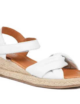 Womens Randine Adjustable Fasten Leather Espadrilles - Off-White - Size Uk 7 - Jones Bootmaker - FashionsVida