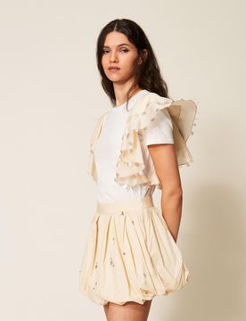 T-shirt regular avec manches en voile