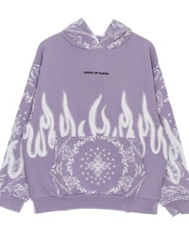 Felpa Leggera Cappuccio Uomo Bandana Print Hoodie Lilac