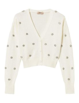 Cardigan Con Motivo Floreale