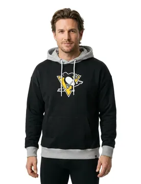 Sweat à Capuche Nhl Pittsburgh Penguins Patch Drop Shoulder Jet Black XL