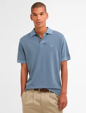 Polo de hombre liso y de manga corta - Barbour - FashionsVida