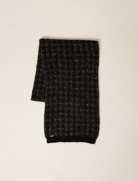 Écharpe en maille jacquard pied-de-poule