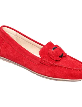 Komfort-Mokassin mit Leder „Marie“ rot 39 Damen - wonderwalk - FashionsVida