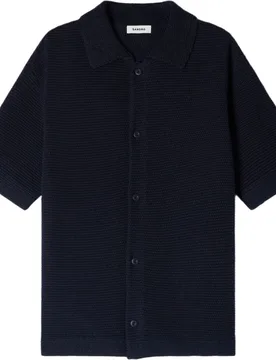 Polo de manga corta hombre efecto yute oversize - sandro - FashionsVida