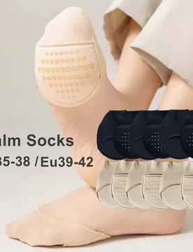 Pares de calcetines ocultos de palma para mujer, calcetines de media palma antideslizantes, adecuados para uso diario con tacones altos - Shein - FashionsVida