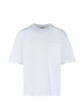 Ribbed Crew-Neck T-Shirt with Chest Patch Pocket