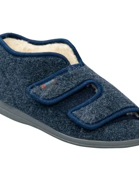 Hausschuh mit Schurwolle blau 44 Damen - Pitzi - FashionsVida