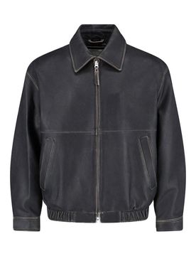 Giacca Bomber In Pelle Di Agnello