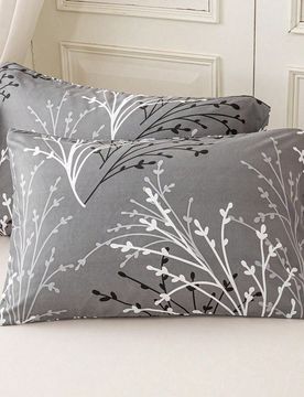 Pieza/2 piezas/4 piezas Funda de almohada de poliéster con estampado floral (Inserto de almohada no incluido), Suave y cómoda, Adecuada para todas l