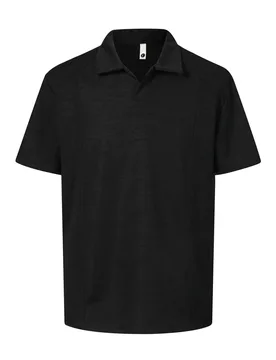 Summer Bark Texture Texture-Enhanced Polo Shirt for Men - Short Sleeve - Summer Cool Silk-Like Comfortable Collar - Front S - Aliexpress - FashionsVida