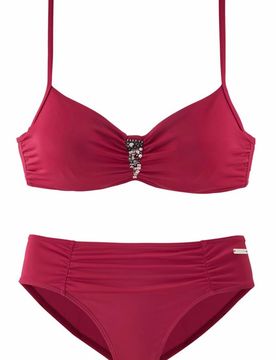 LASCANA Bikini rojo cereza / plata