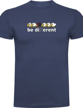 Maglietta A Maniche Corte Be Different Bike Denim Blue - Kruskis - FashionsVida