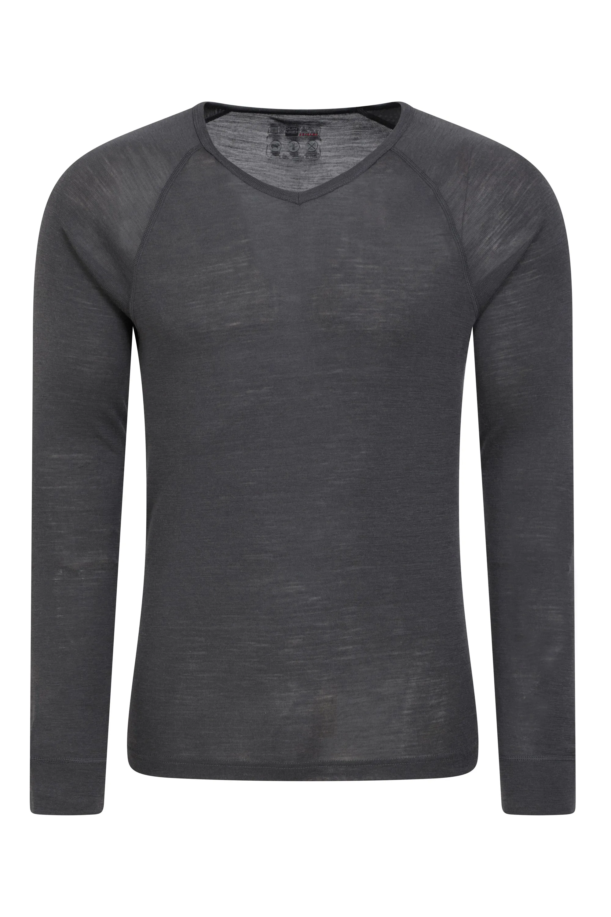 Merino Mens V Neck Base Layer - Grey - Grey - Size: XXS - Mountain Warehouse - FashionsVida