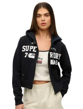 Felpa Con Zip Atheltic Essential Relaxed Fit Cropped Eclipse Navy XL