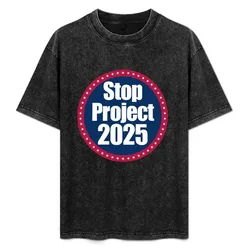 Stop Project 2025 T-Shirt Abstract Pattern Print Top