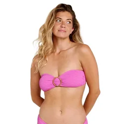 Top Bikini Custom Rib Bandeau Super Pink S