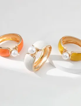New Trendy Drip Oil Pearl Open Bangle Bracelets for Women Vintage Turkish Lucky Wrist Wedding Party Gift Fashion Jewelry - Aliexpress - FashionsVida