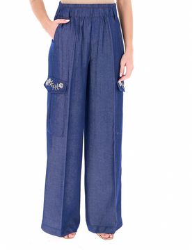 Pantalone misto viscosa BLU 40