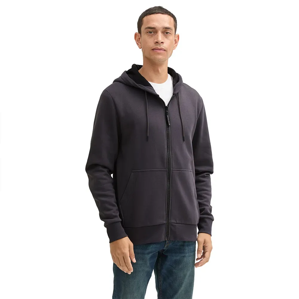 Felpa Con Zip Printed Tarmac Grey 3XL - Tom tailor - FashionsVida