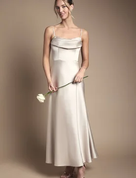 Women's Strappy Drape Bodice Maxi Bridesmaid Dress in Champagne Size: 8 - Champagne - Size: 8 - Coast - FashionsVida