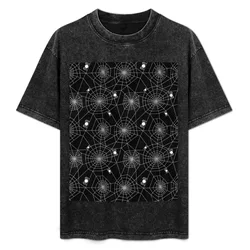 Halloween spider webs black T-Shirt Basic Solid Color Short Sleeve T-Shirt