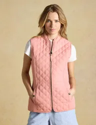 Showerproof Quilted Zip Through Gilet Light Pink female