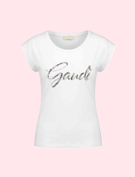 T-shirt con firma donna bianco