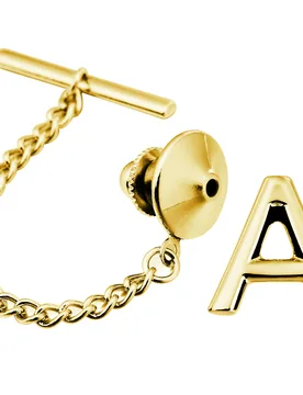 Hawson Men's Gold Initial Tie Tack Pin with Chain 26 Letters A-Z Personalized Custom Initial Tie Pin for Formal Business Wedding - Aliexpress - FashionsVida