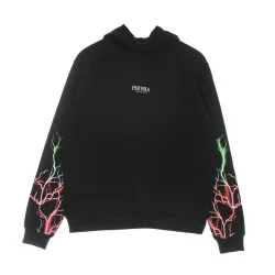 Felpa Leggera Cappuccio Uomo Lightning Hoodie Black/red/green
