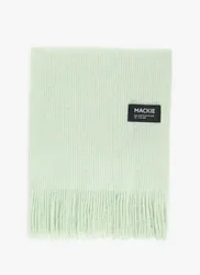 Echarpe bords frangés en laine et angora