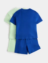 Kids' 2 Pack Pure Cotton Pyjama Sets (1-16 Yrs) Grey Mix male