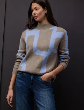Jacquard Pullover female Braun