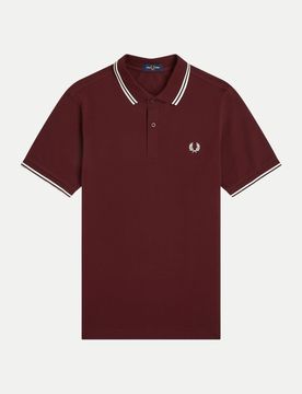 Poloshirt mit Doppelstreifen Braun S