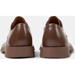 Zapatos de cordones unisex de piel con puntera cuadrada