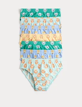 Pack Pure Cotton Animal Briefs (18 Mths-14 Yrs) Multi male - M&S - FashionsVida
