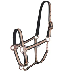 Halfter SHINE schwarz/roségold Pony