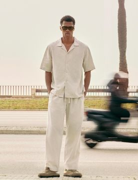 Pantaloni Jogger In Lino