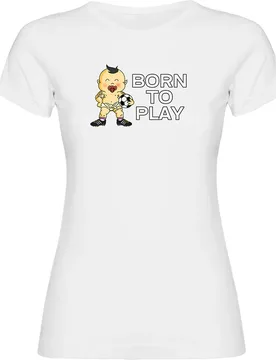 T-shirt à Manches Courtes Born To Play Football White XL - Kruskis - FashionsVida