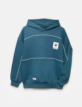 Cotton Rich Minecraft™ Graphic Hoodie (6-16 Yrs) Dark Green male - M&S - FashionsVida