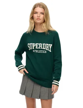 Pull Slouchy Intarsia Graphic Darkest Pine Green M - Superdry - FashionsVida