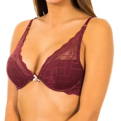 Womens Bra With Cups And Underwire 1387903208 Woman - Burgundy Spandex - Size 32a