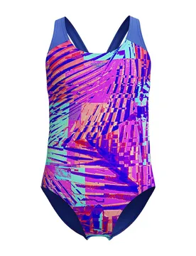 Digital Allover Splashback Swimsuit Cobalt Pop 15-16 Years Girls - Speedo - FashionsVida
