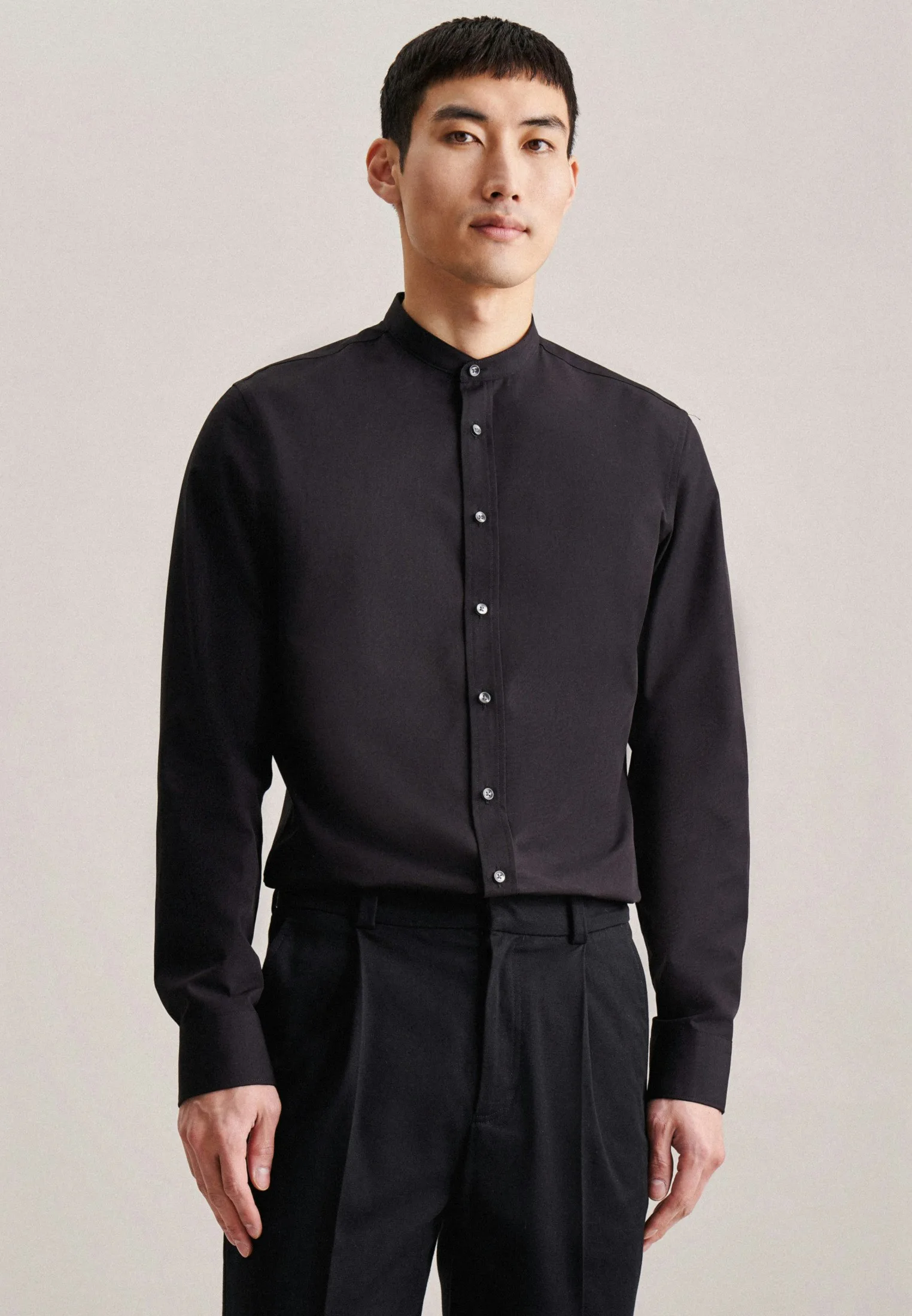 Slim Business Hemd Uni Schwarz 44 - Seidensticker.com - FashionsVida
