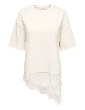 JDYALA 2/4 LACE DETAIL T-SHIRT JRS feale - M - FashionsVida