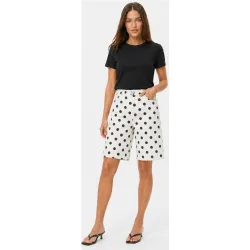 Bermudas vaqueras estampadas de lunares de mujer