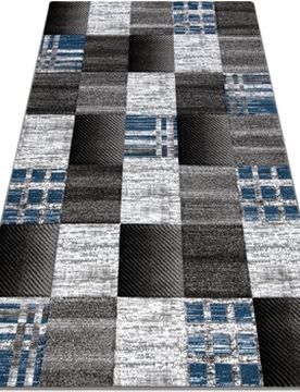Teppiche Teppich Alter Siena Quadrate Gitter Blau 80x150 Cm 80x150 Cm