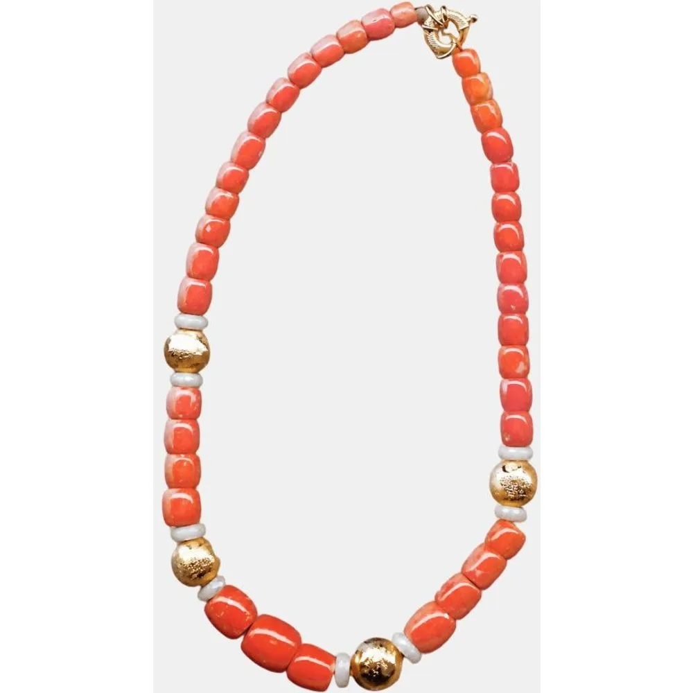 Collar de , coral y nácar - Romo - FashionsVida