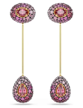 Orecchini pendenti Sublima, Taglio Pear, Rossi, Finitura oro 18K OS - Swarovski - FashionsVida