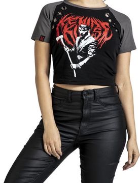 T-Shirt - EMP Signature Collection - S bis XL - für Damen - Größe L - schwarz/grau - EMP exklusives Merchandise! - Frauen - female